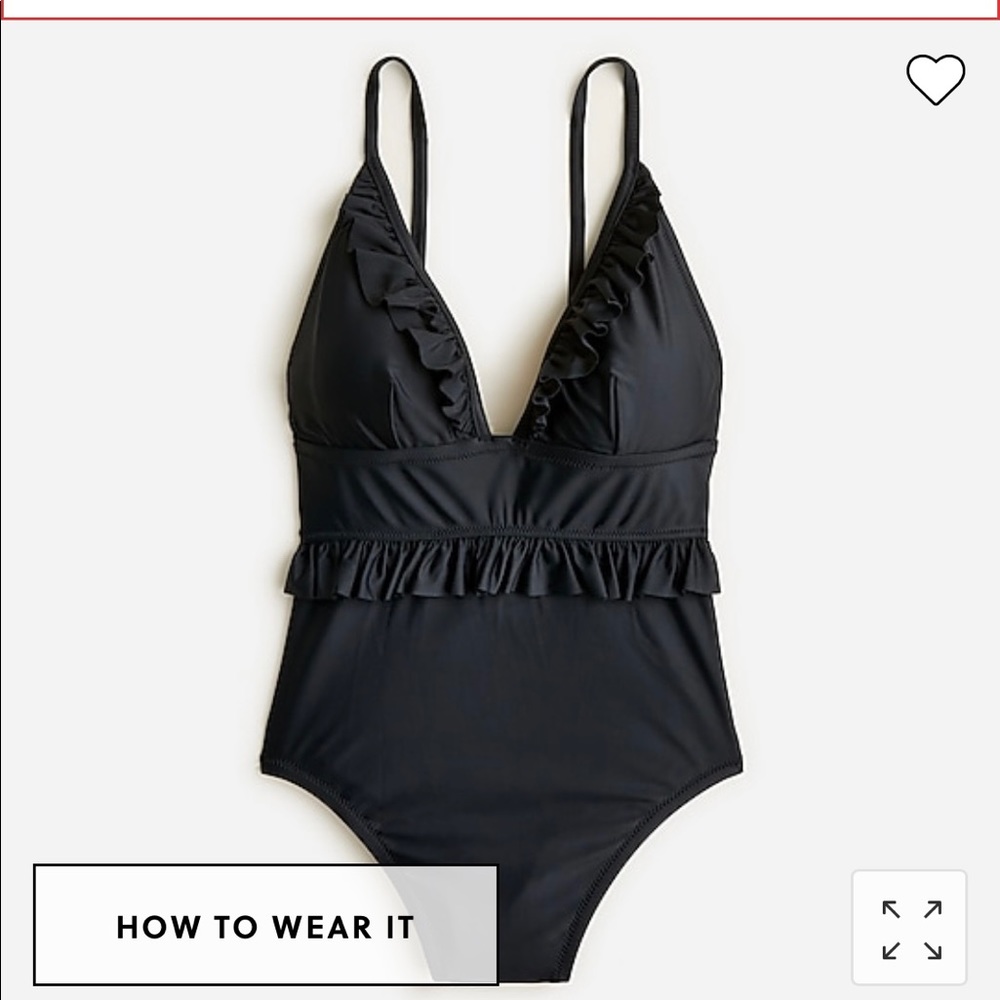 J. Crew Black Ruffle suit